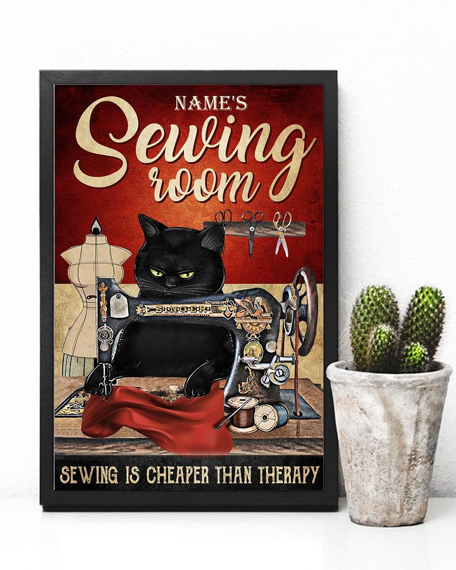 Custom Sewing Room Cat Poster