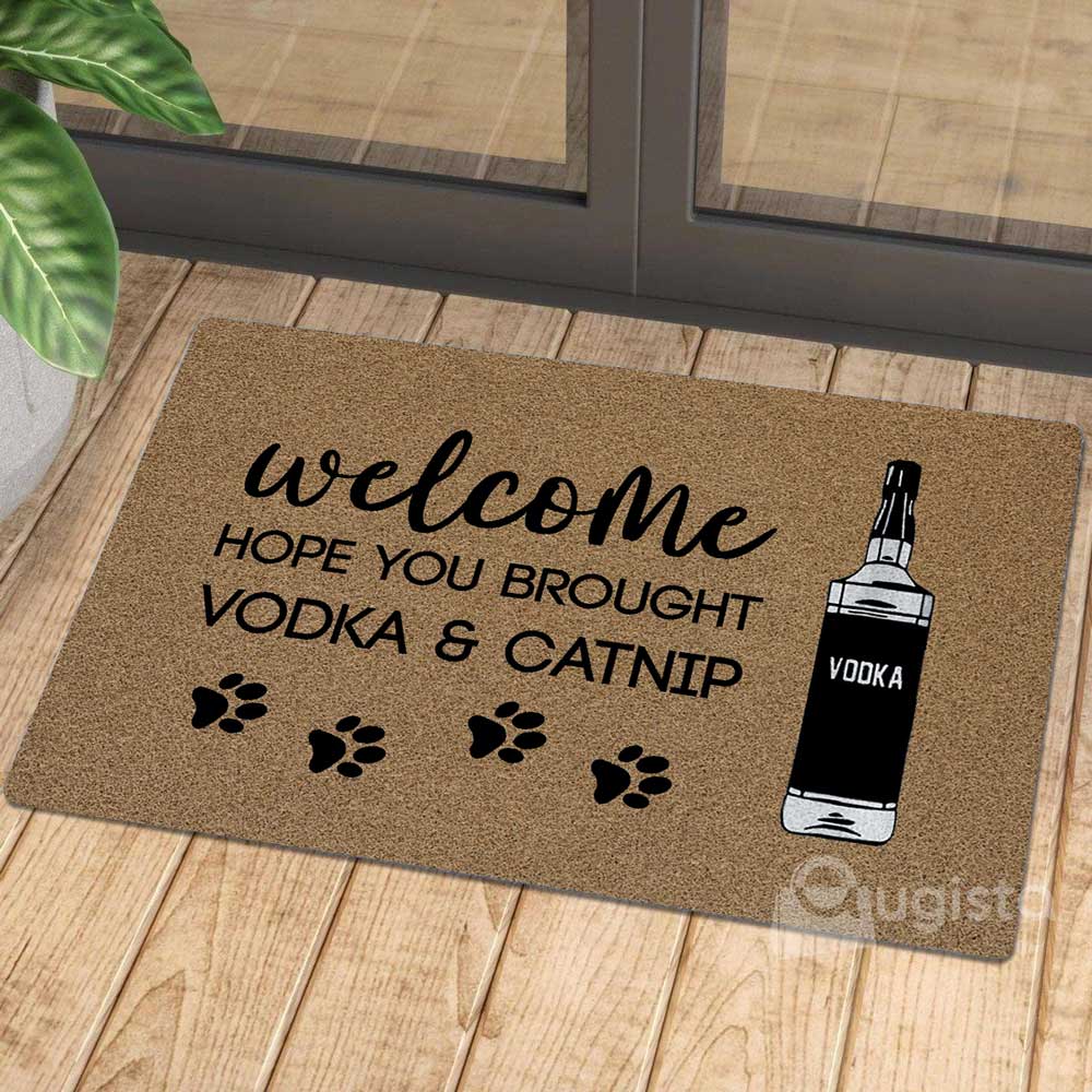 Brought Vodka And Catnip 01 All Over Printing Doormat Pre2311