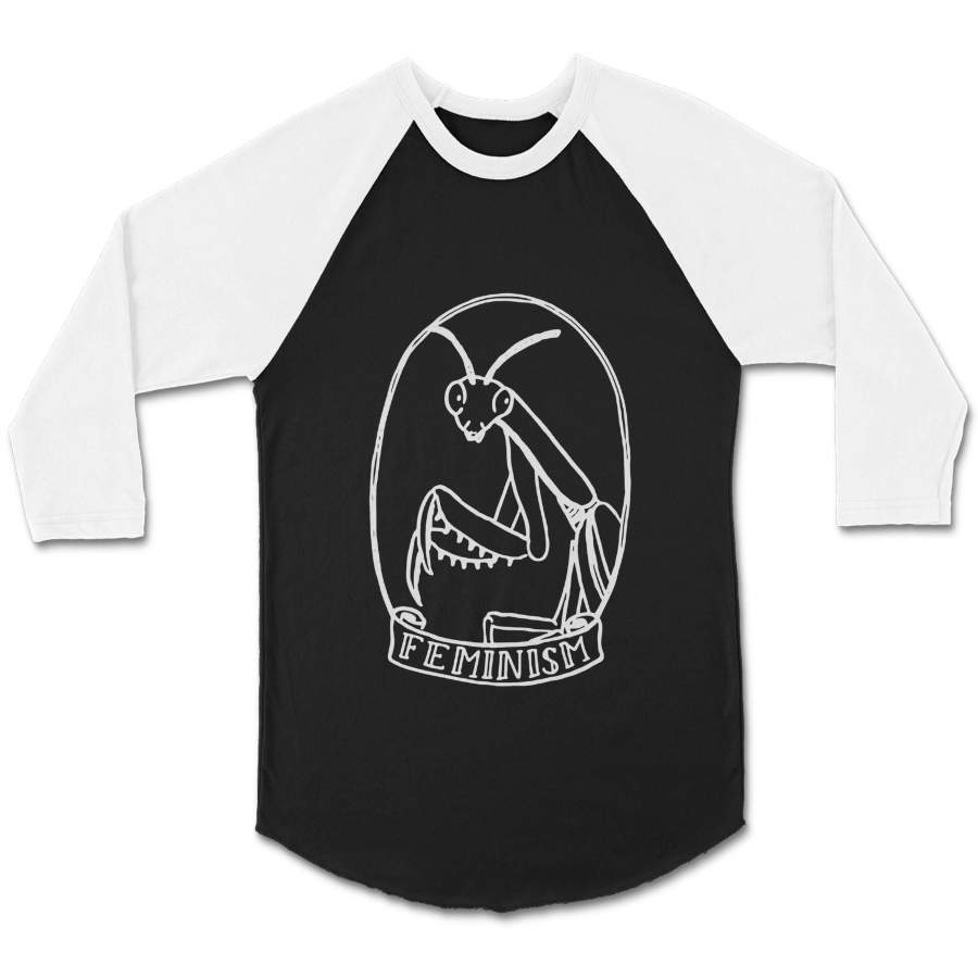 Praying Mantis Feminist Animal Catcalling Street Harassment CPY Unisex 3/4 Sleeve Baseball Tee T-Shirt