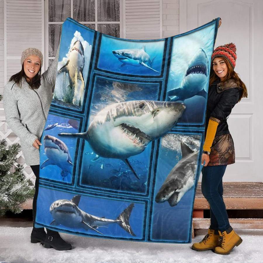 Custom Blanket 3D Shark Blanket 2 - Fleece Blanket Barkingtees Fashion