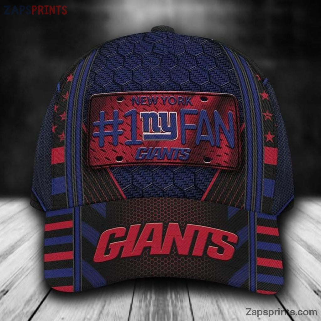 New York Giants Number One Fan 3D Classic Cap Gift For Fan Football Lovers