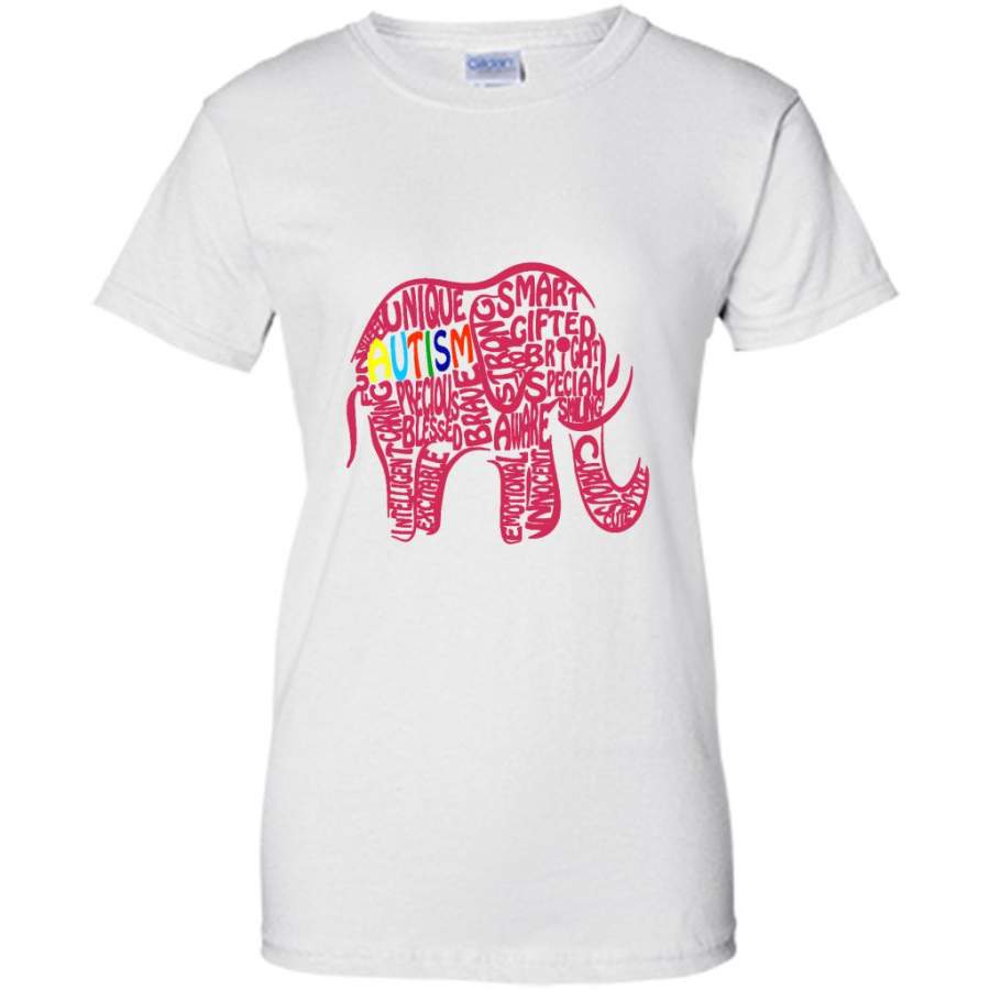 Autism Awareness Elephant 1 – Gildan Women Shirt