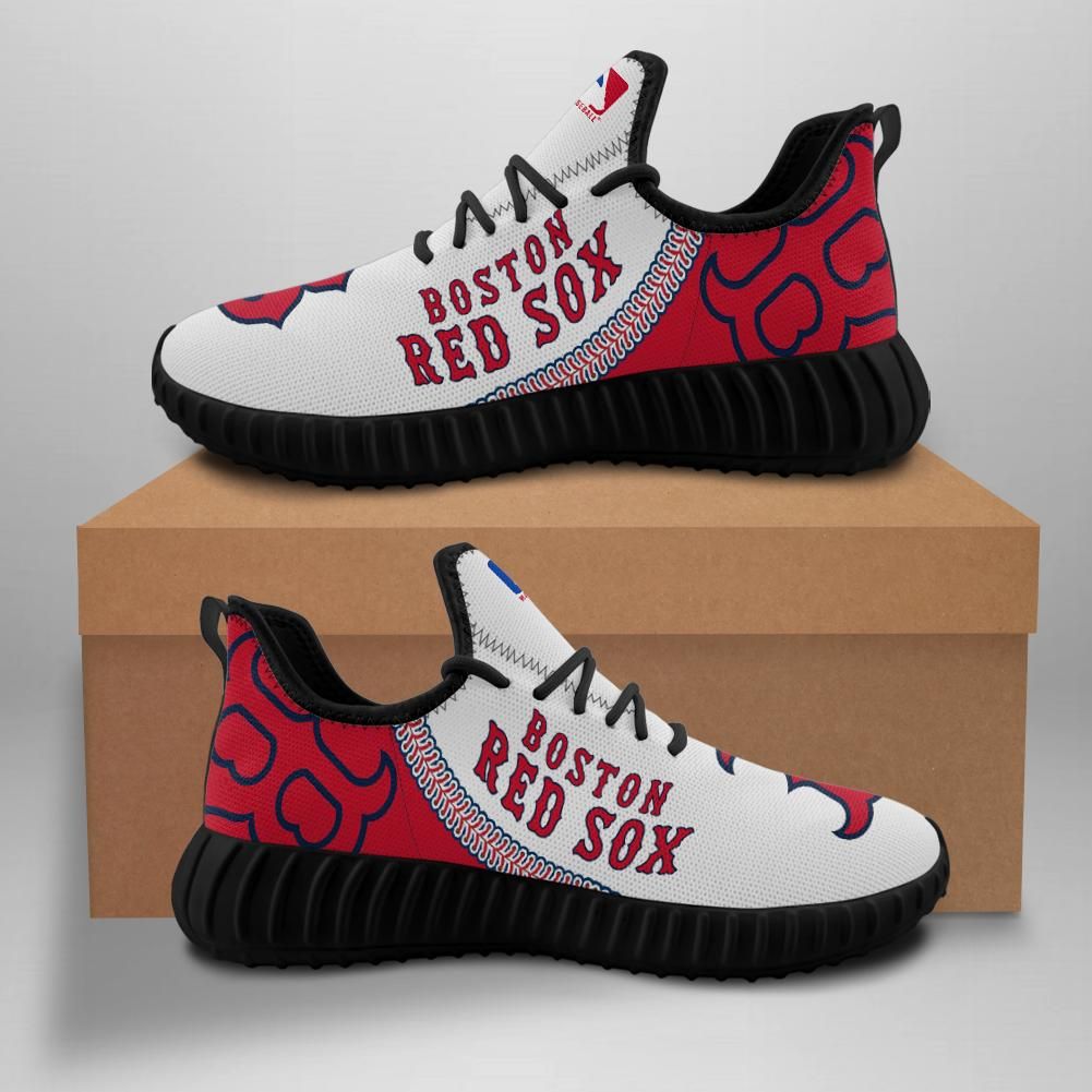 Boston Red Sox Unisex Sneakers New Sneakers Baseball Custom Shoes Boston Red Sox Yeezy Boost