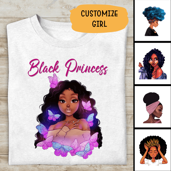 Black Princess Personalized T-Shirt For Black Girl Special Amazing Gift