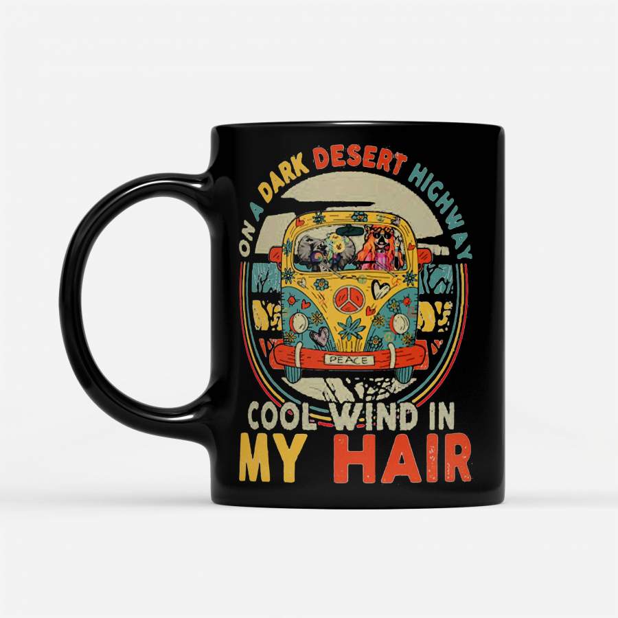 Peace Bus Elephant On A Dark Desert Highway Cool Wind In My Hair Vintage – Black Mug