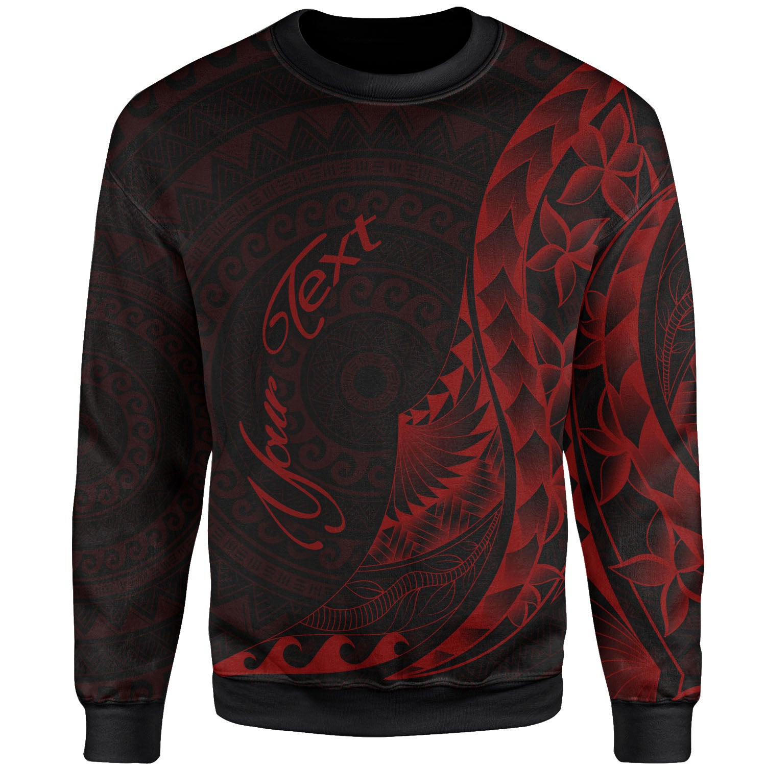 Vanuatu Sweatshirt – Custom Personalised Polynesian Pattern Style Red Color – BN27