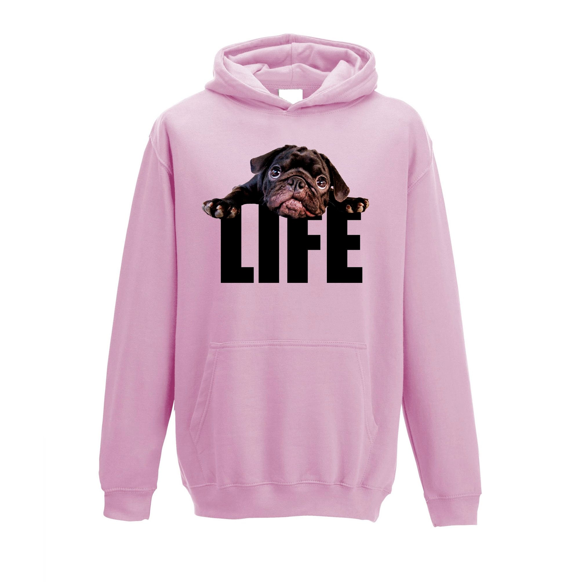 Cute Dog Kids Hoodie Pug Life Puppy Childs