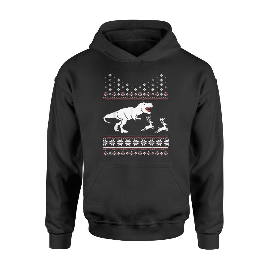 Christmas Shirt T-Rex Attack Moose Funny Christmas T Shirt – Standard Hoodie