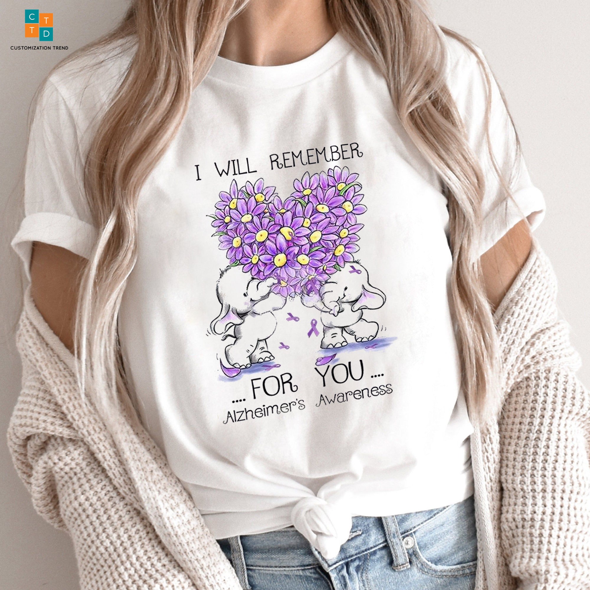 I Will Remember For You Alzheimer’S Awareness Elephants Hoodie, Shirt