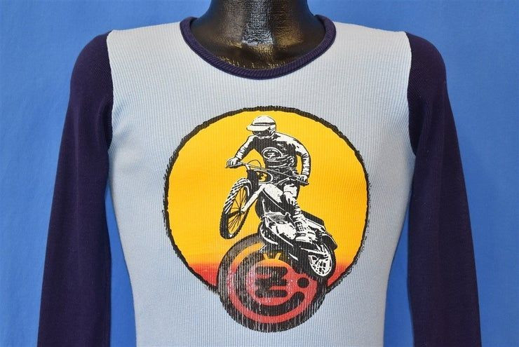 70S Motocross Bike Rib Knit Shirt