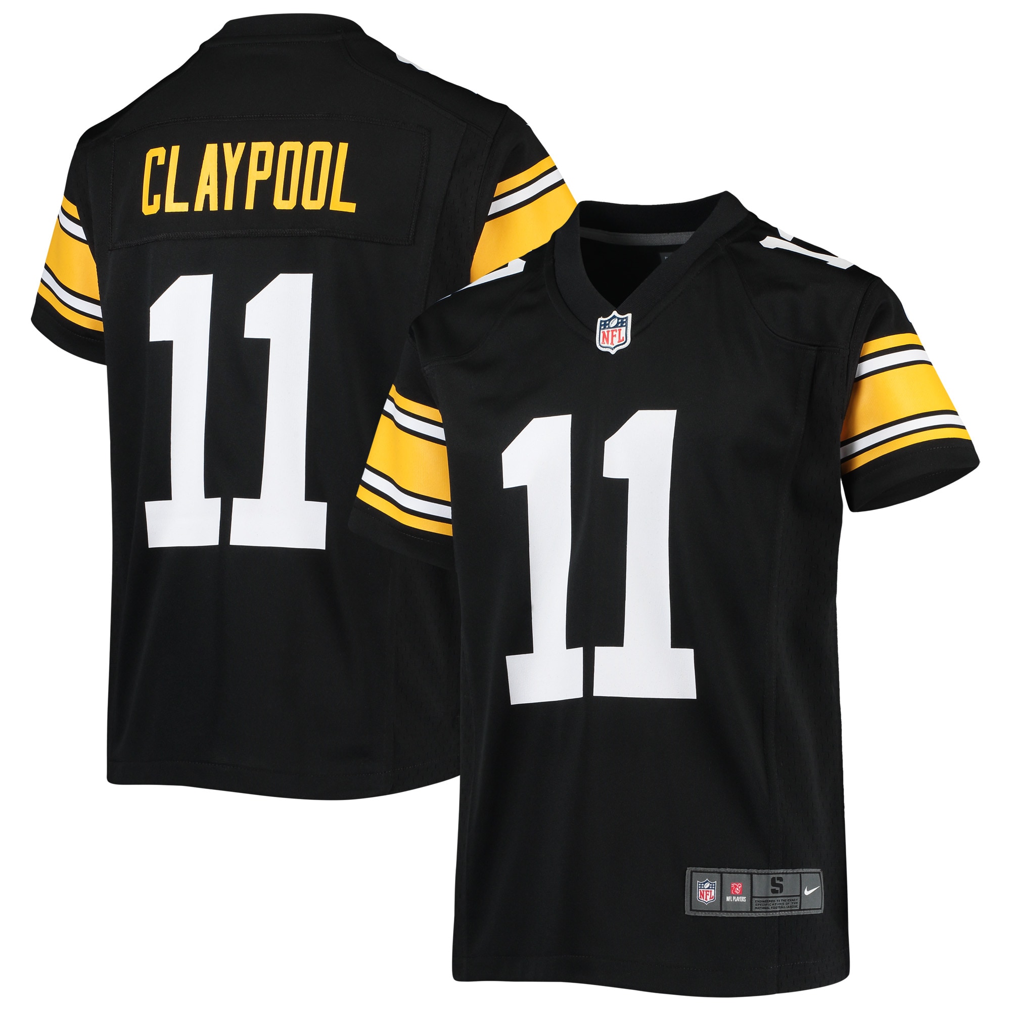 Youth Pittsburgh Steelers Chase Claypool Black Alternate Game Jersey