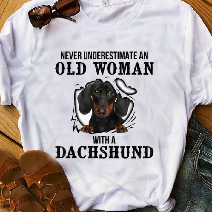 Never Underestimate An Old Woman With A Dachshunds Gift Women Dog Lovers T shirt