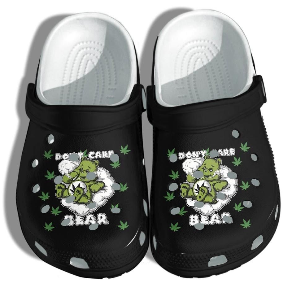 Weed Bear Do Not Care Funny High Smoke Unisex Clog Shoes