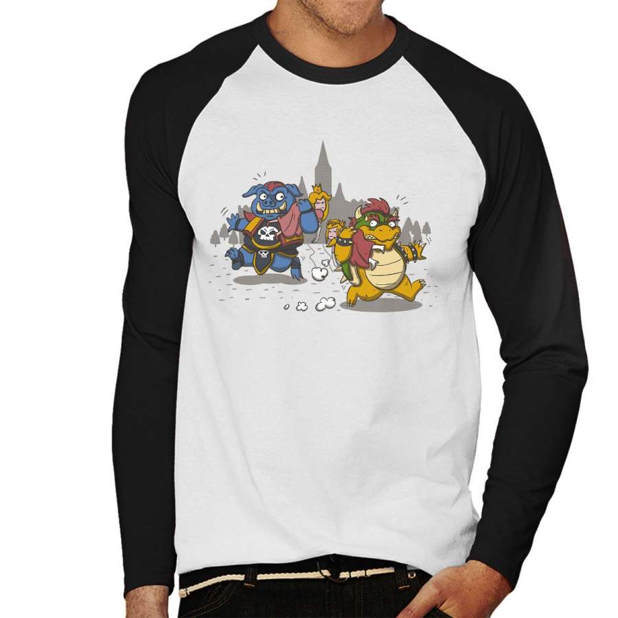 Princess Confusion Zelda Mario Men’s Baseball Long Sleeved T-Shirt