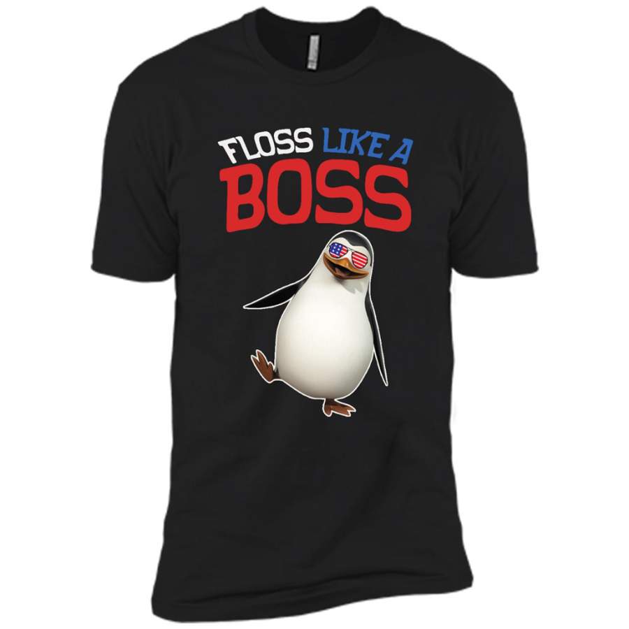 Floss Like A Boss Dance Penguin Flossing 4th Of July – Canvas Unisex USA Shirt