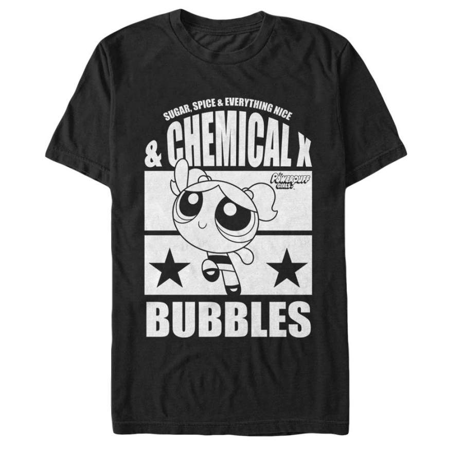 The Powerpuff Girls Men’s Chemical X Bubbles  T Shirt Black S