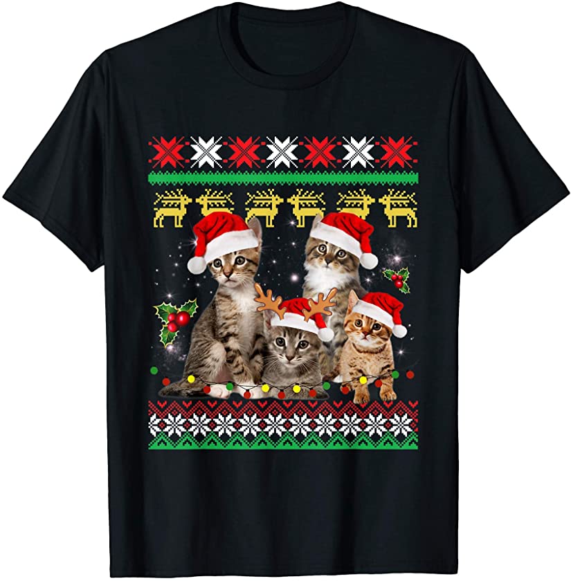 Christmas – Cute Cat Ugly Sweater T-Shirt