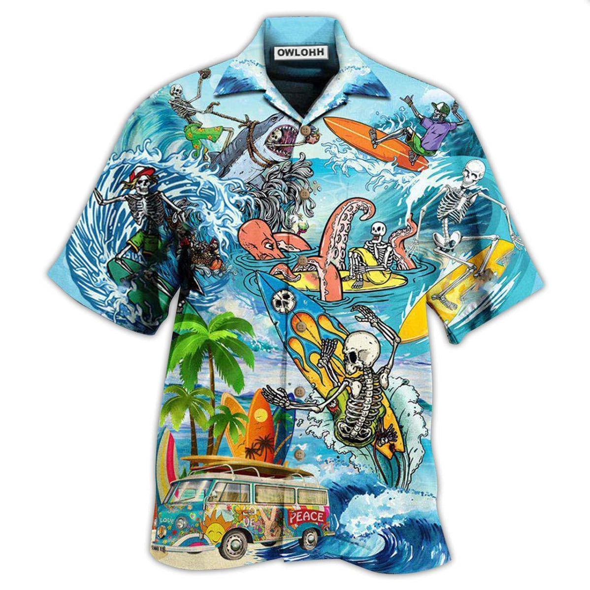 Hippie Live To Surf Skull Hawaii Shirt Ha27092