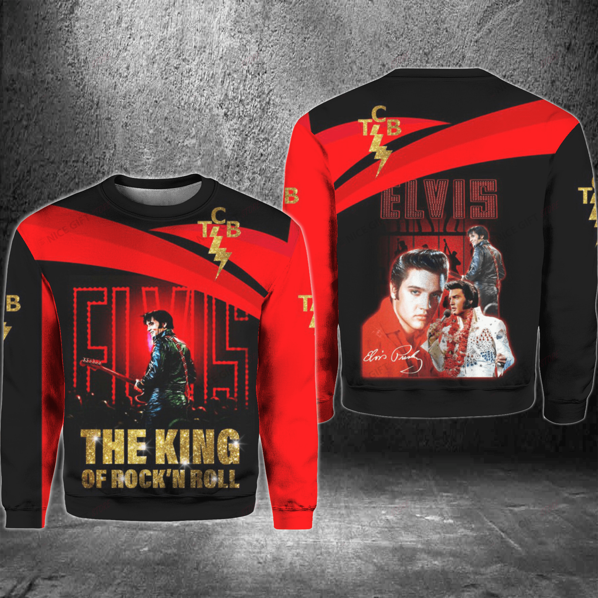 Elvis Presley Crewneck Sweatshirt 3Cs-T9X1