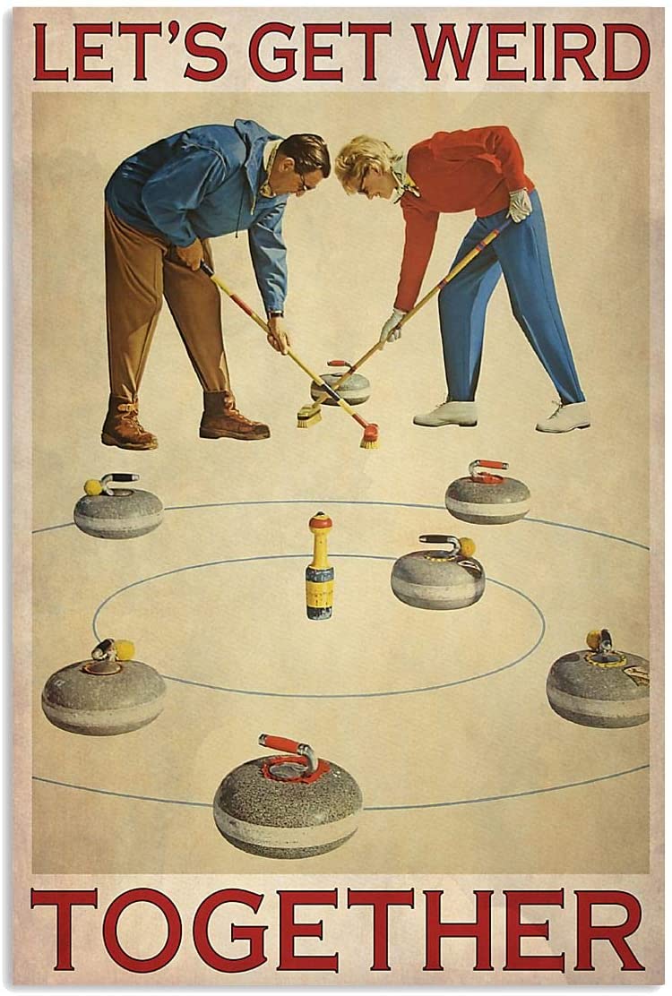 Vintae Husband And Wife – Curling Get Weird Together Poster Art Print      Home Decor Gift For Men Women Family Friend On Birthday Xmas