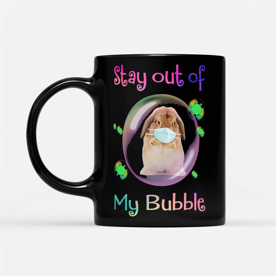 Rabbit Stay Out Of My Bubble – Black Mug