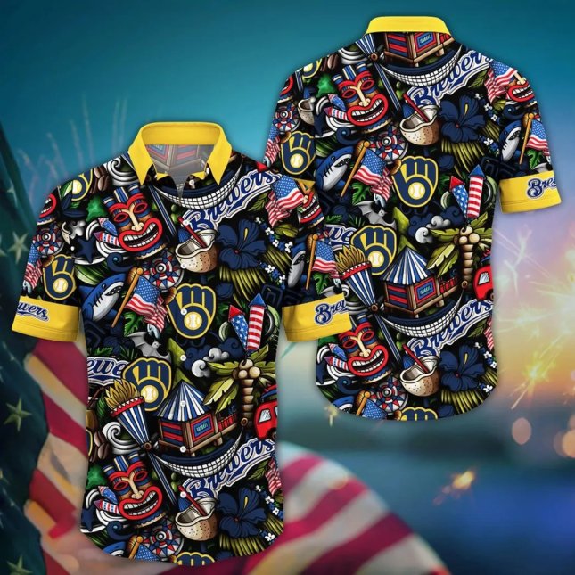 Milwaukee Brewers Hawaiian Shirt Tiki Celebration