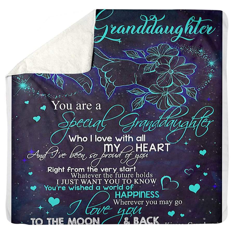 To My Granddaughter Gift Sherpa Blanket