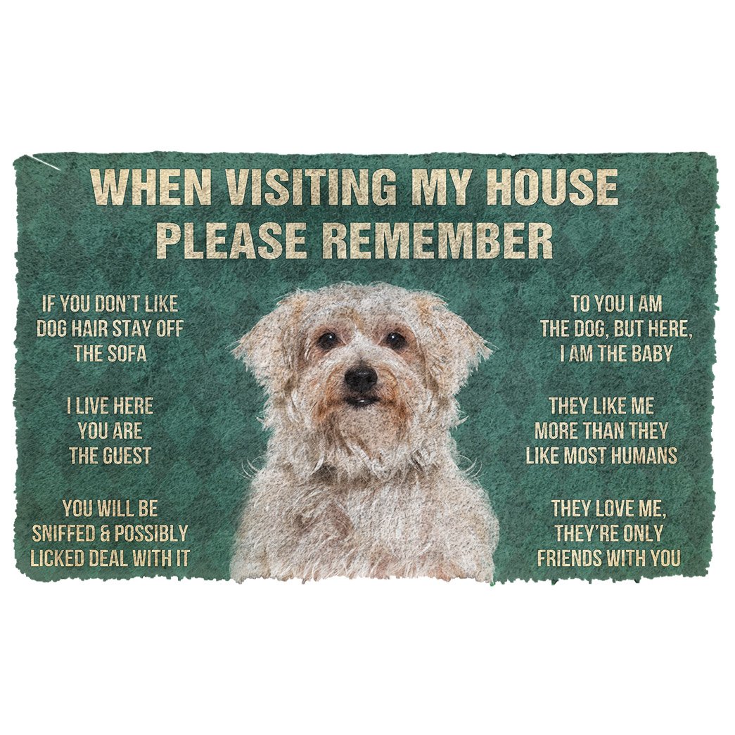 Gearhumans 3D Please Remember Dandie Dinmont Terrier Dogs House Rules Doormat