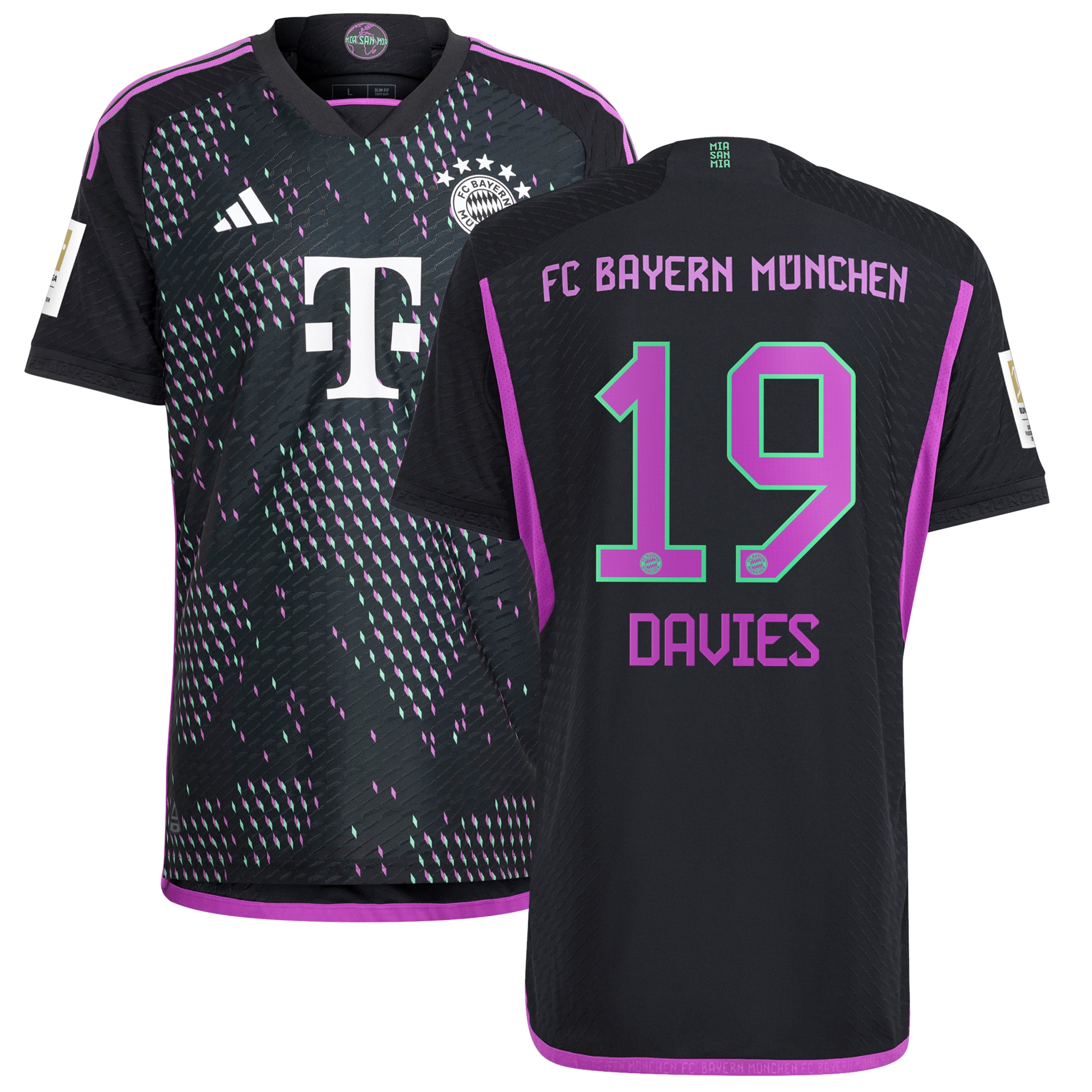 Alphonso Davies Bayern Munich 2023/24 Away Authentic Player Jersey – Black