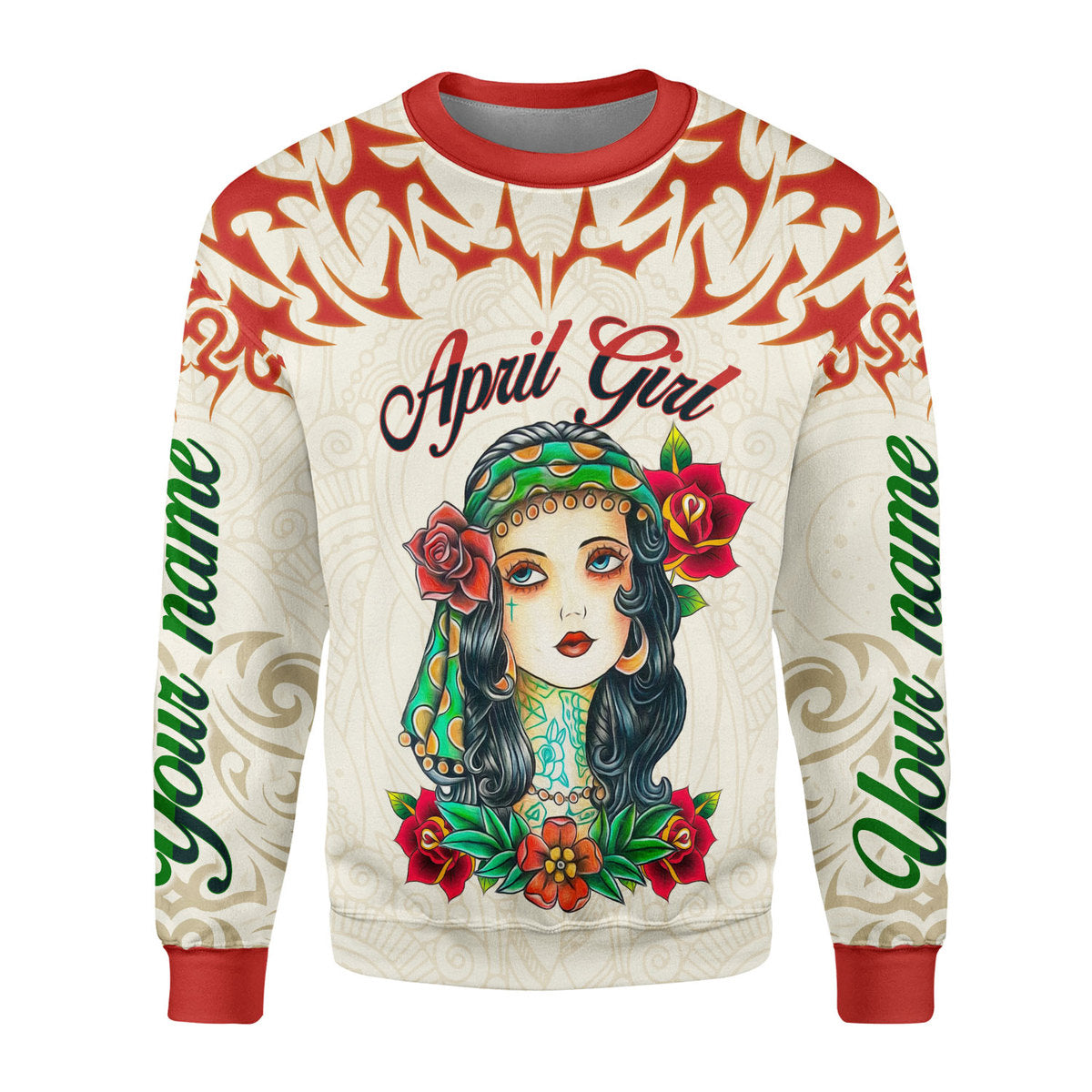 Customspig Personalized Ugly Sweater April Girl I Do What I Want All Over Printed