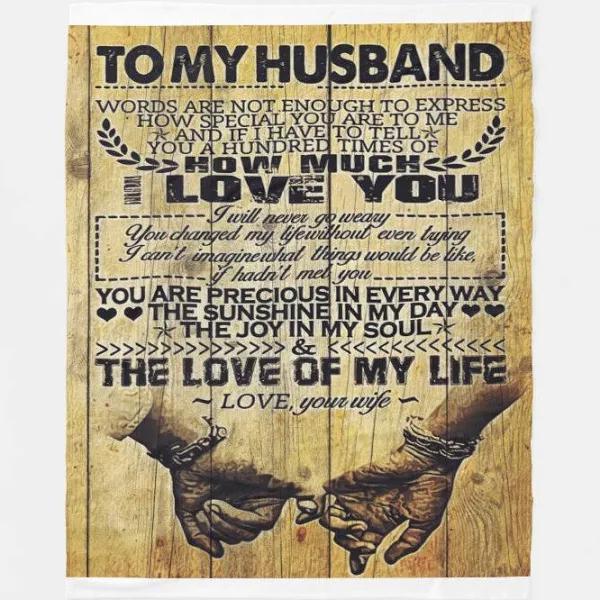 To My Husband You Are Precious In Every Way The Sunshine In My Day Fleece Blanket Gift For Husband From Wife Home Decor Bedding Couch Sofa Soft And Comfy Cozy