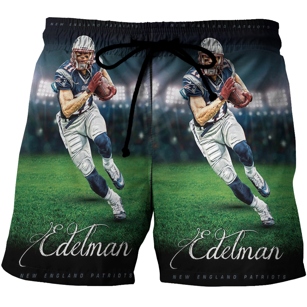 New England Patriots Julian Edelman7 3D All Over Print Summer Beach Hawaiian Short