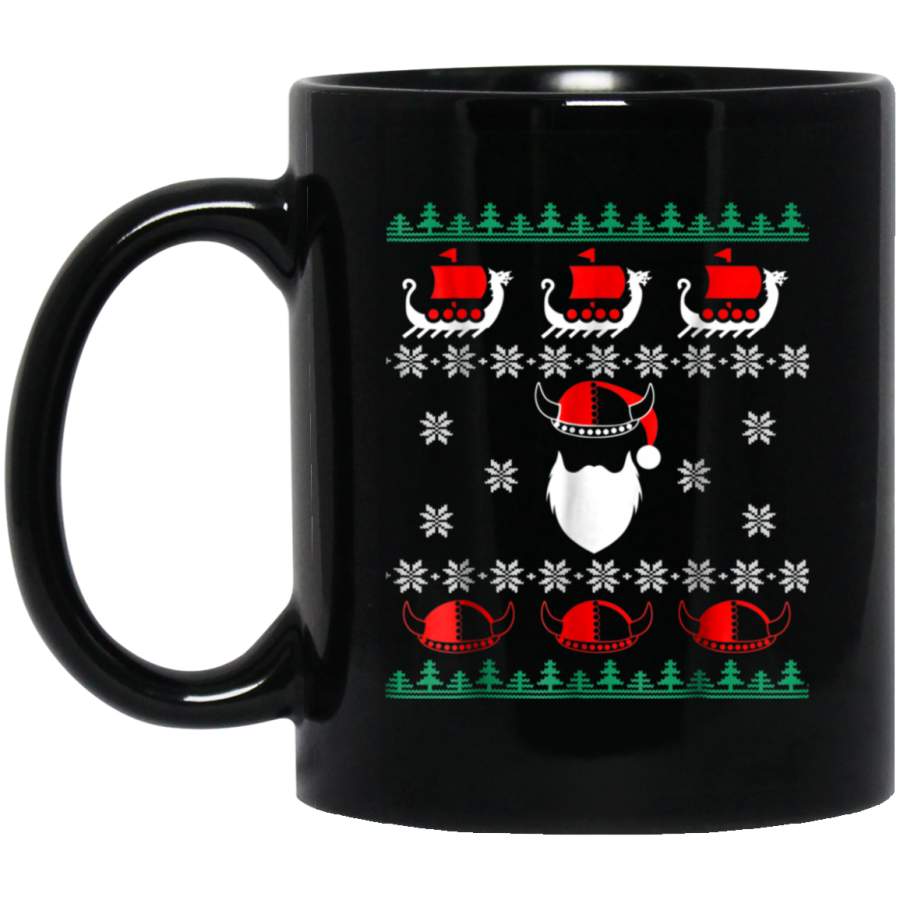 Viking Ugly Christmas Black Mug