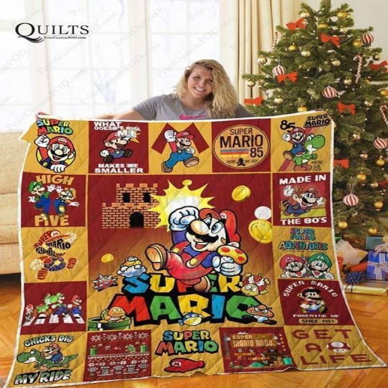 Super Mario Chicks Dig My Ride Get A Life Made In The 80S Quilt Blanket