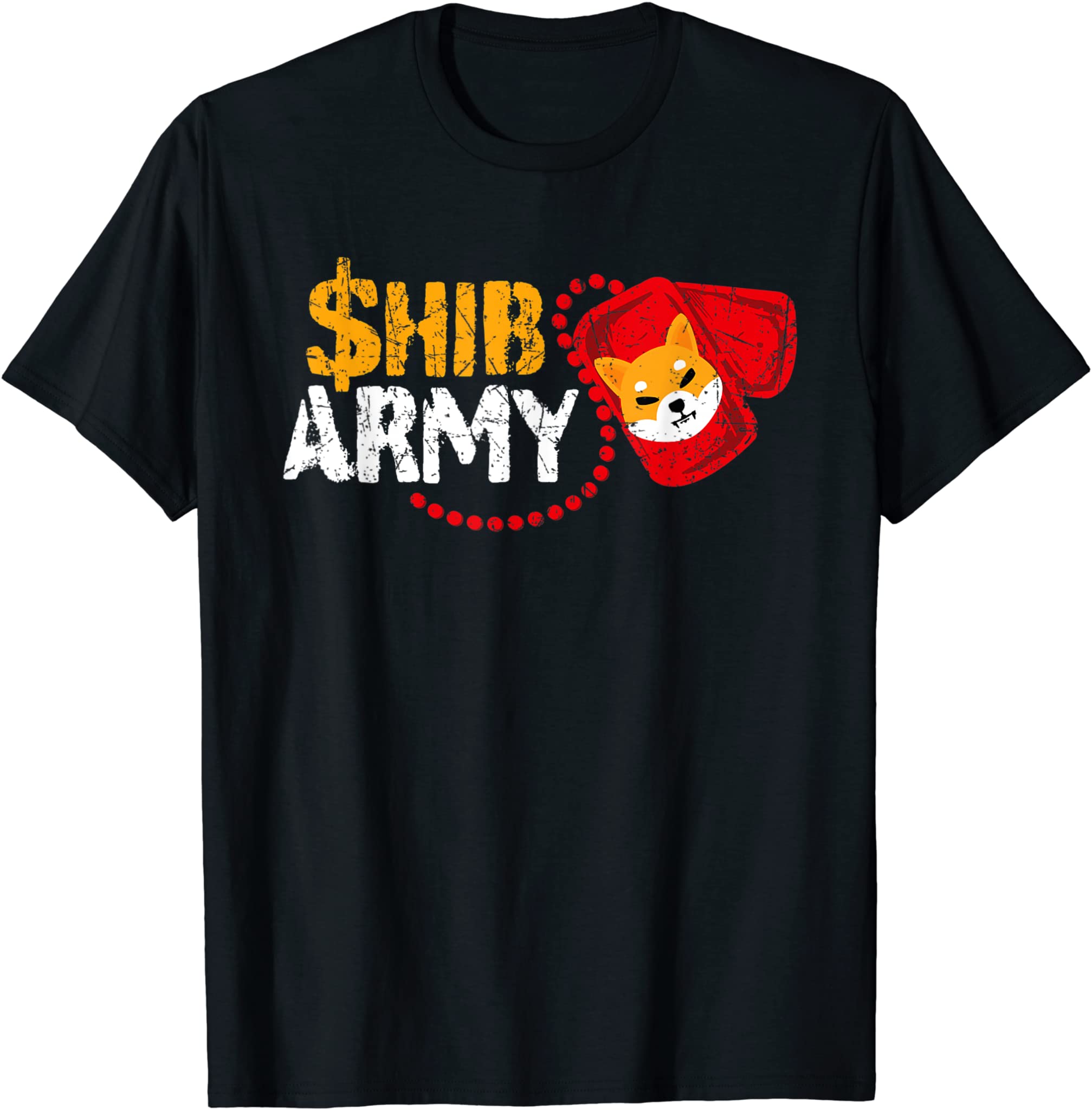 Shib Army Shiba Inu Crypto Coin Dog Tag Shiba Inu Token T-Shirt