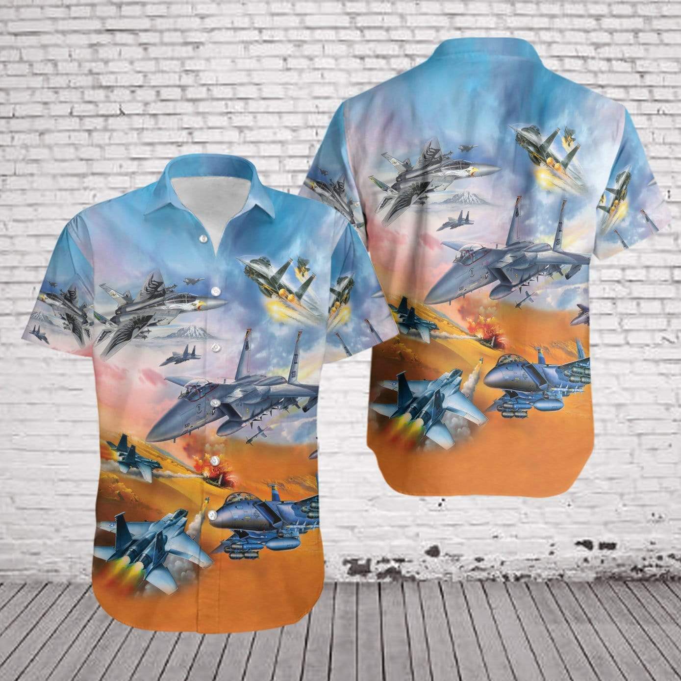 Hawaii Aloha Shirts Beach Shorts Us Air Force Mcdonnell Douglas Eagle Ha45919