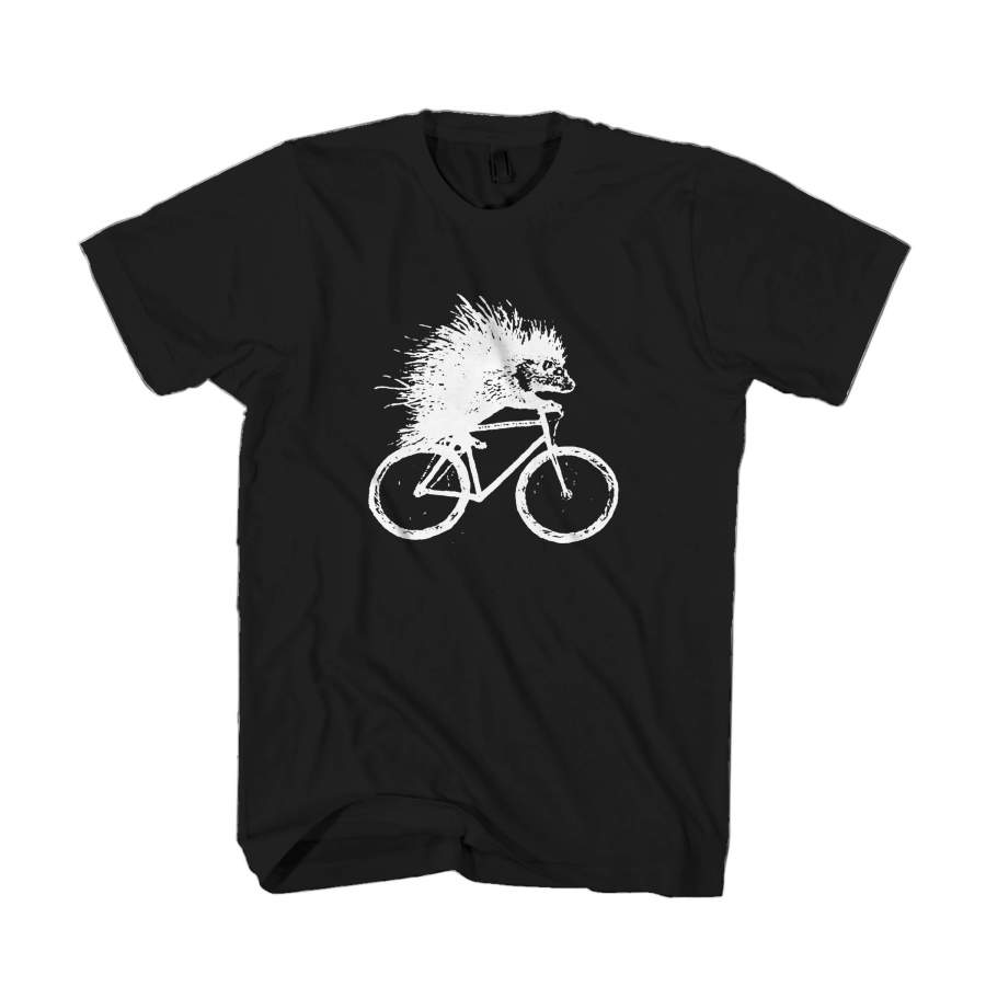 Porcupine On A Bicycle Eco Friendly Animal Hedgehog Man’s T-Shirt