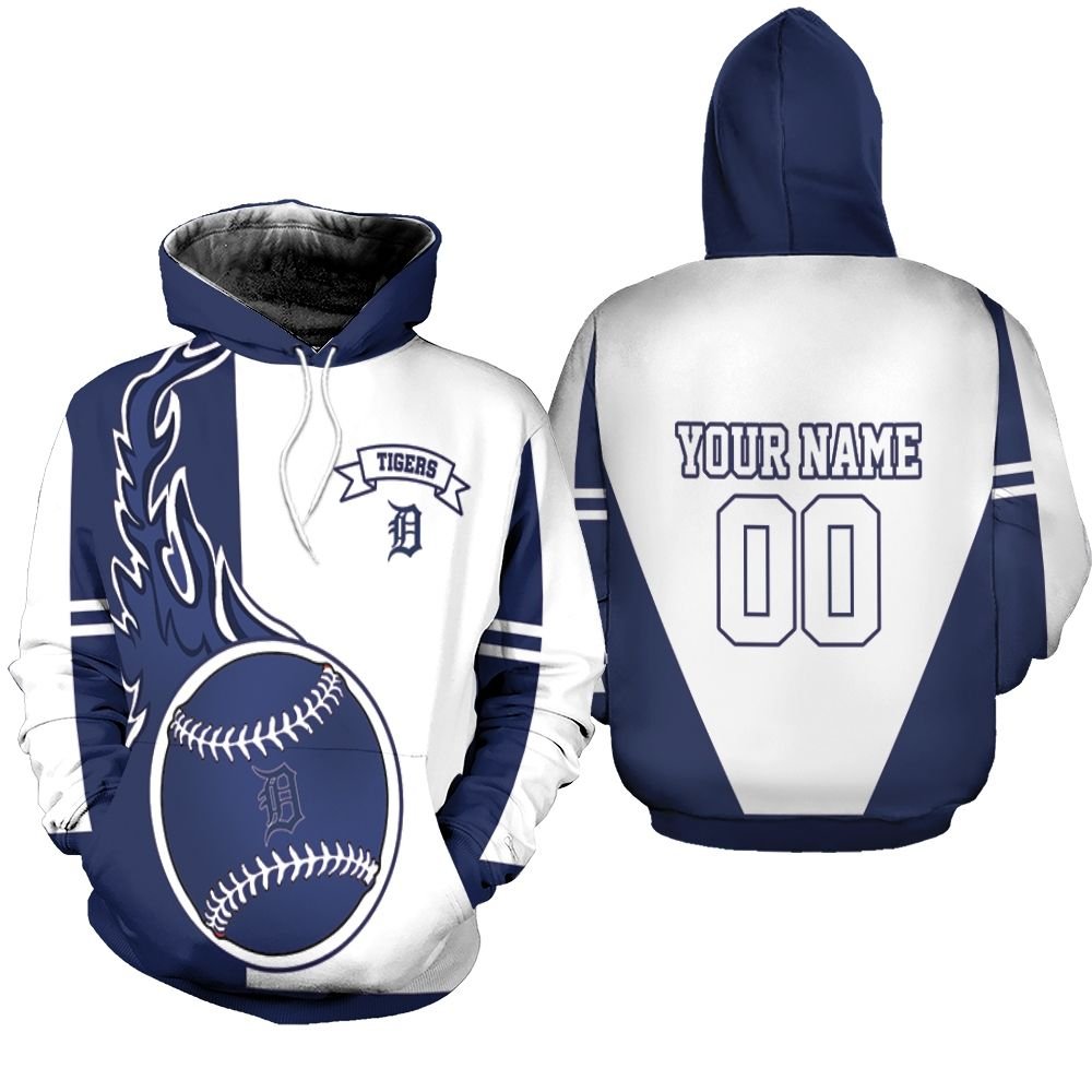 Detroit Tigers Personalized Blue And White Hoodie