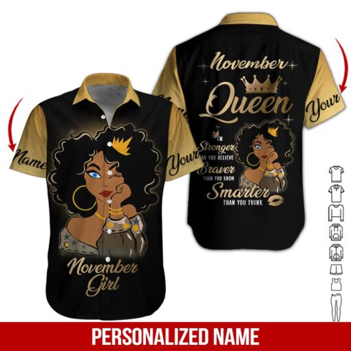 November Girl Custom Name Hawaii Shirt For Men Women Ha39968