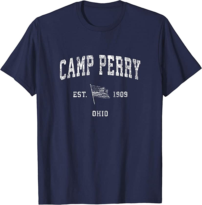 Camp Perry Ohio OH T-Shirt Vintage US Flag Sports Tee