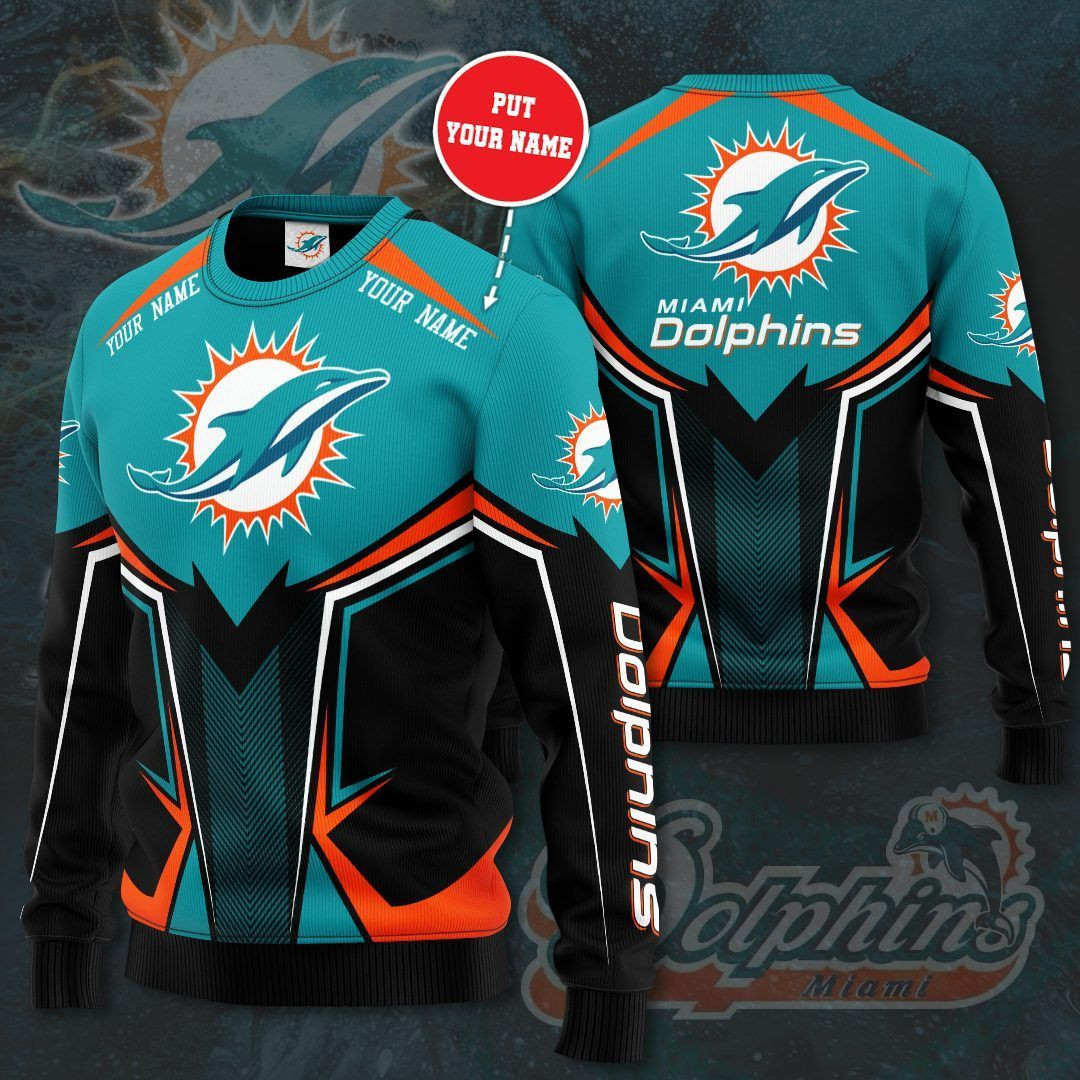 Personalized Miami Dolphins Professional Football Team All Over Print 3D Sweatshirt-Blue