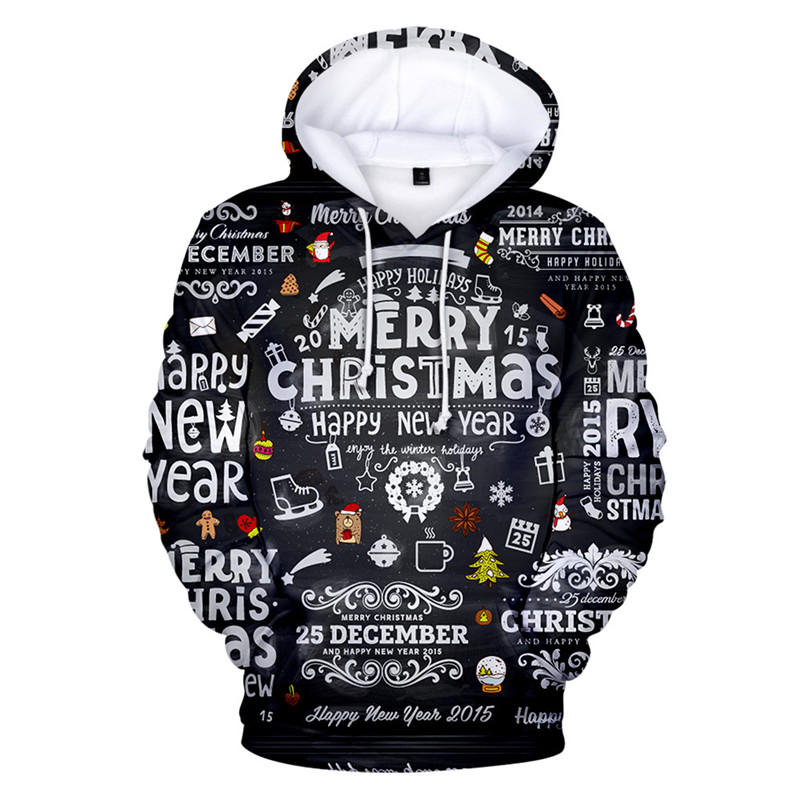 Ugly Christmas Sweater Christmas Unisex Men Women Santa Claus Christmas Novelty Snowman 3D Print Hooded Sweater Warm Sweater alx