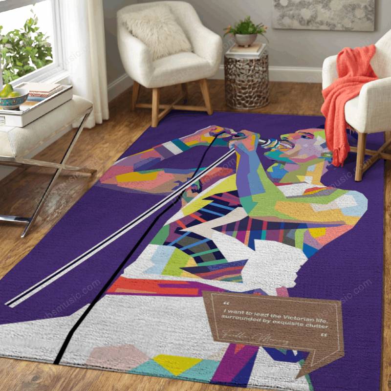 Freddie Mercury Quotes 9 – Musician Pop Art Area Rug Carpet