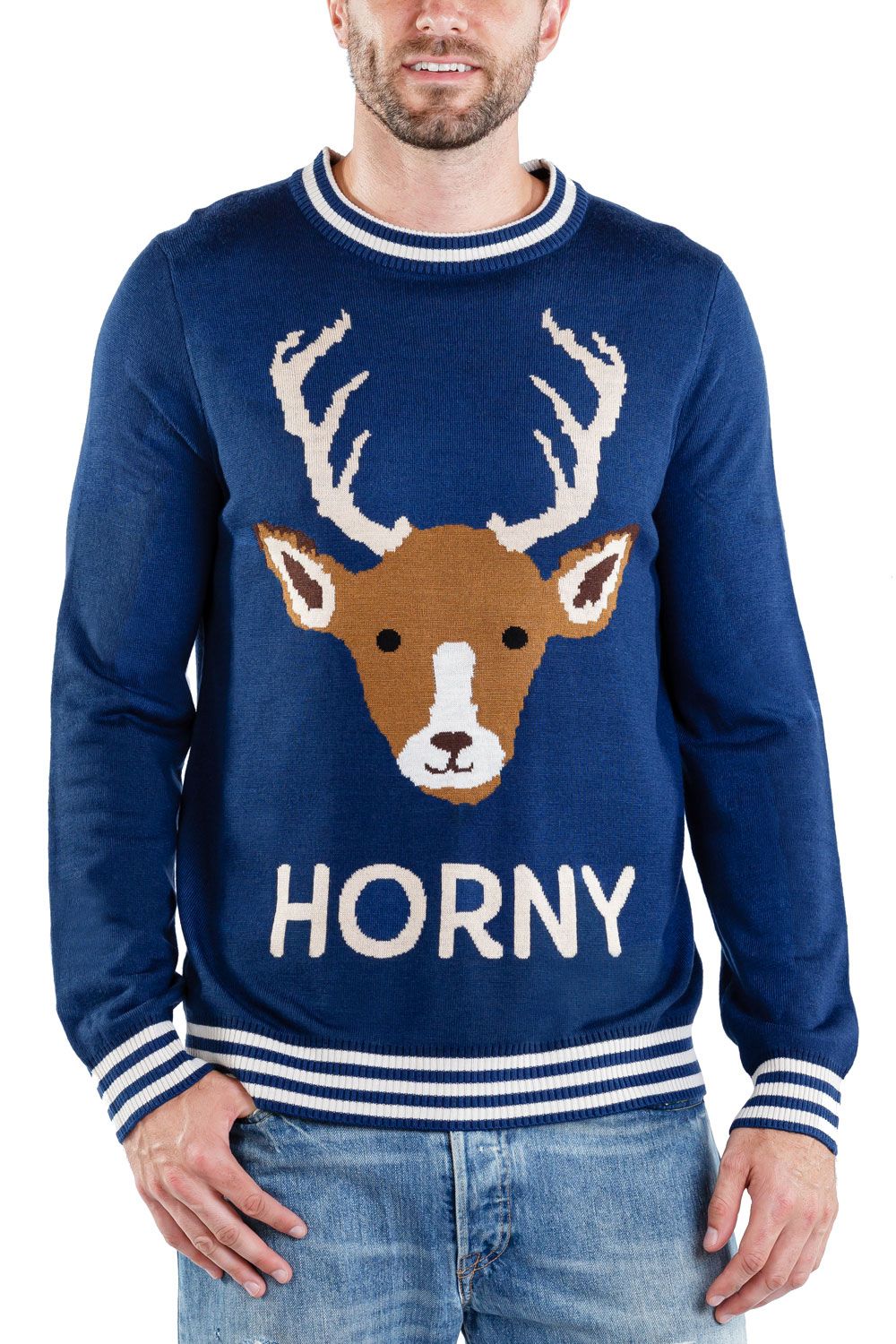 Tipsy Elves Men’S Horny As Buck Ugly Christmas Sweater