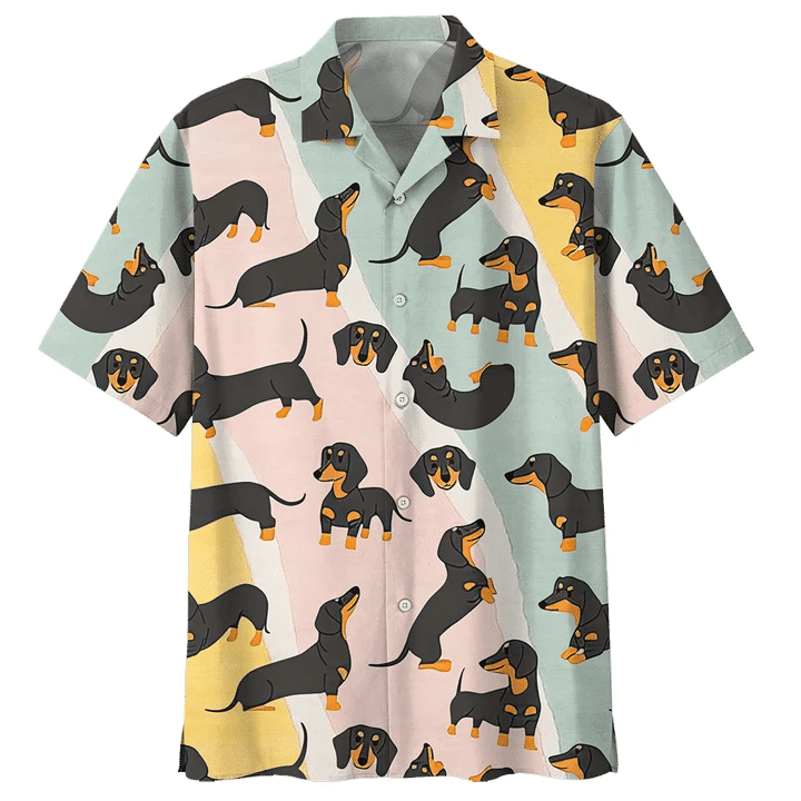 Dachshund Puppies Lover Hawaii Aloha Shirts Kv Ha58208