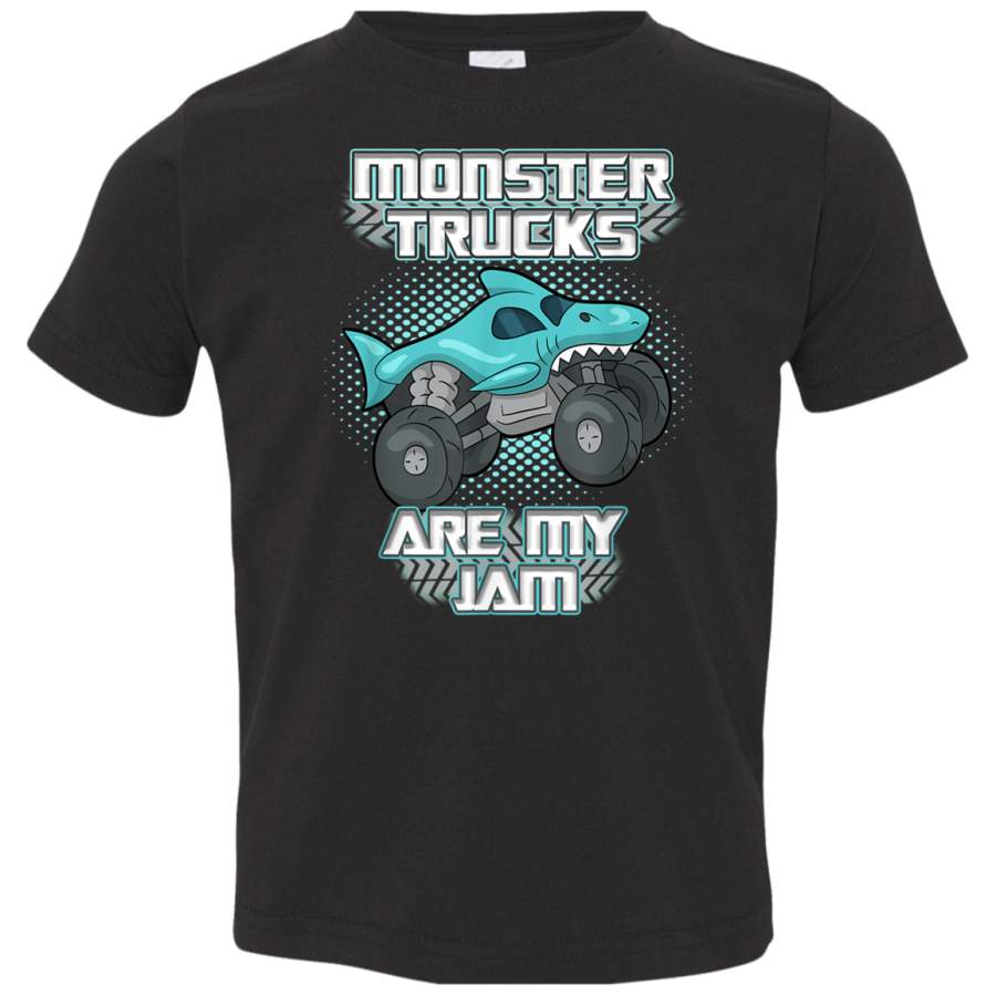 Monster Truck Sharks Are My Jam Birthday Gift TShirt 3321 Rabbit Skins Toddler Jersey T-Shirt