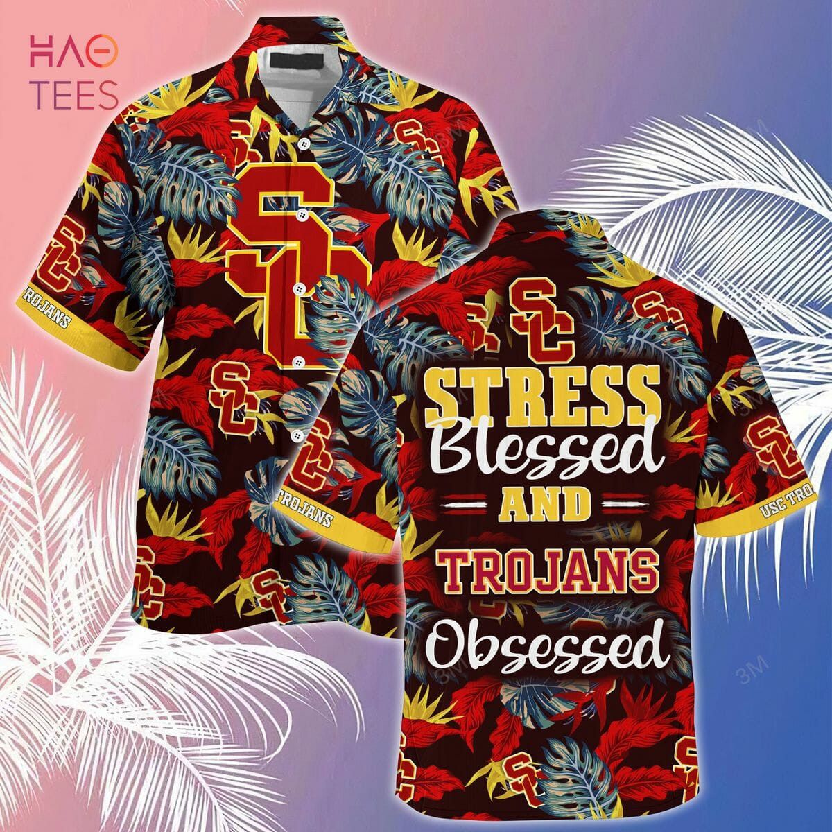 NCCA Usc Trojans Stress Blessed Hawaiian Shirt