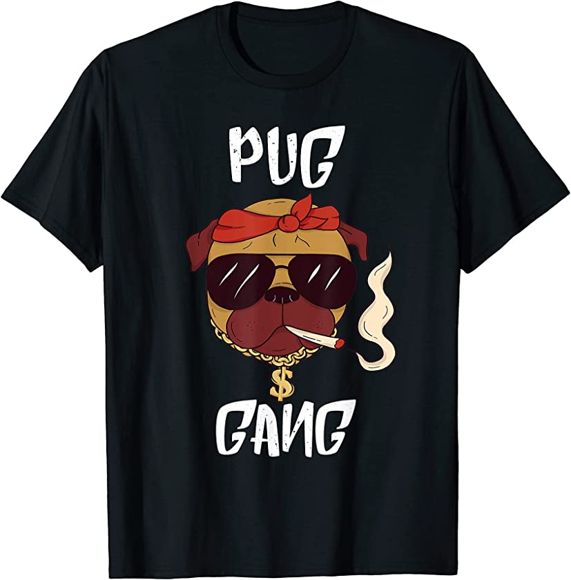 Pug Gang Funny Pug Dog Team Pug Owner Squad Puppy Lover T-Shirt