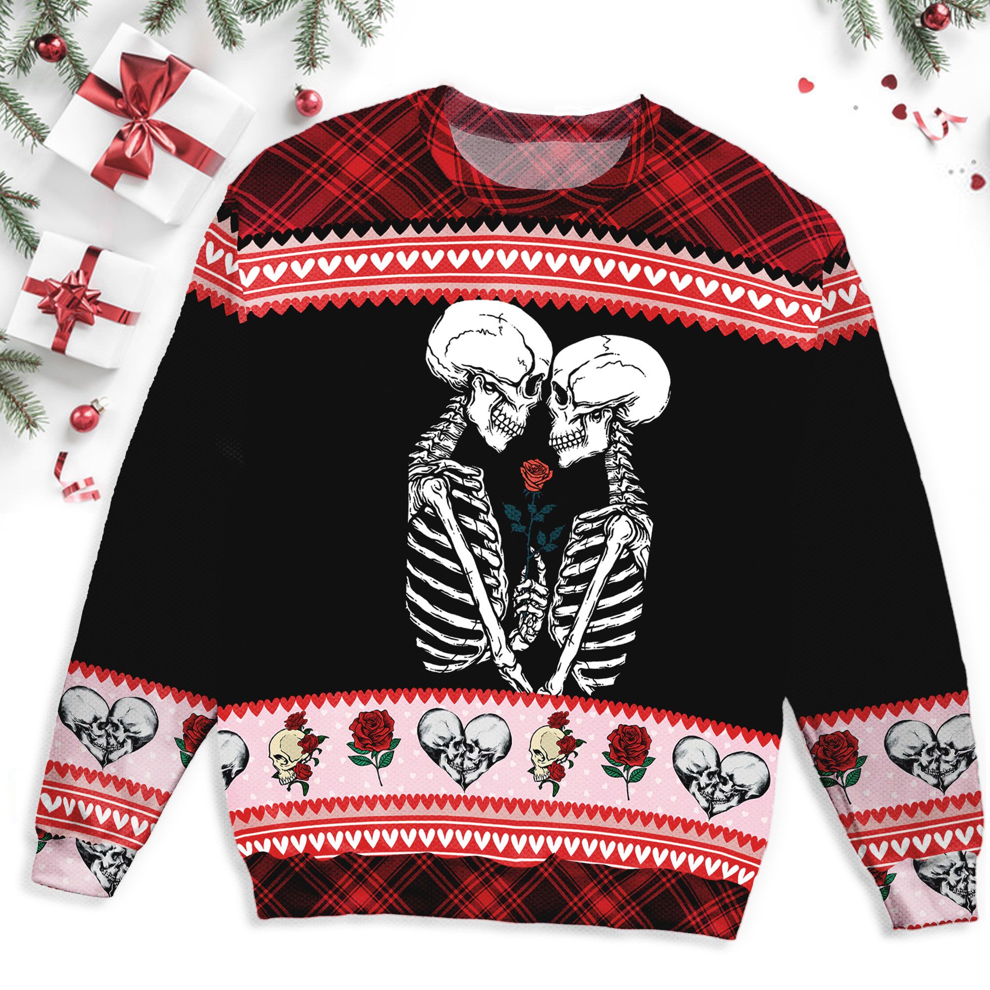 Skull Love Is Not Cancelled Ugly Sweater