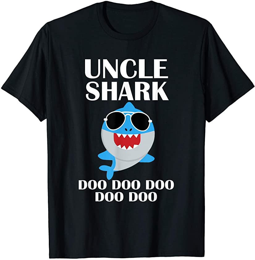 Uncle Shark Shirt Doo Doo Doo Fathers Day Uncle Christmas T-Shirt